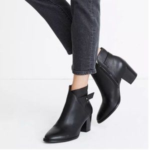 Madewell Collar-Stud Heeled Boots - Black, Size 6, New in box